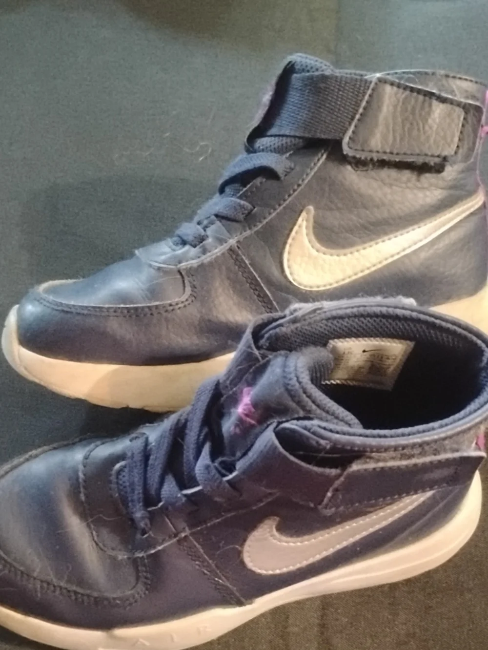 Nike Kids High-Top Sneakers in Navy and Purple